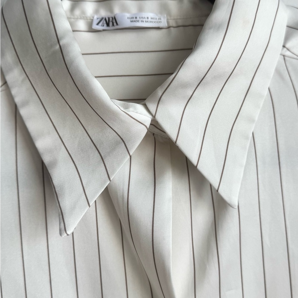 Zara Striped Cream satin  Set Small - Picture 3 of 6